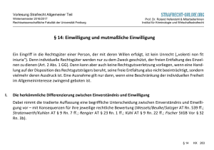 14: Einwilligung und mutmaßliche Einwilligung