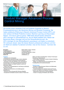 Product Manager Advanced Process Control for Mining