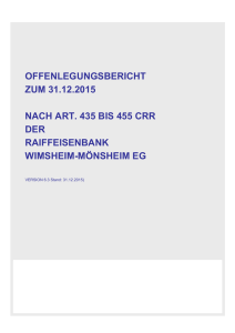 Offenlegungsbericht - Raiffeisenbank Wimsheim