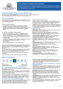 Wesentliche Anlegerinformationen Franklin Global High Income