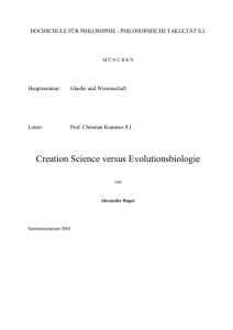 Creation Science versus Evolutionsbiologie