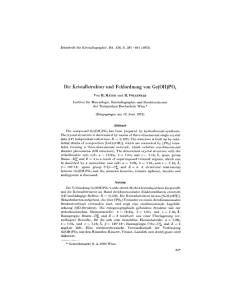 Die Kristallstruktur und Fehlordnung yon Ge(OH)P04