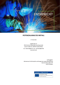 Endbericht Potenzialanalyse Metall - Ministerium für Wirtschaft und