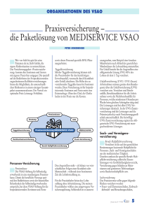 Praxisversicherung – die Paketlösung von MEDISERVICE VSAO