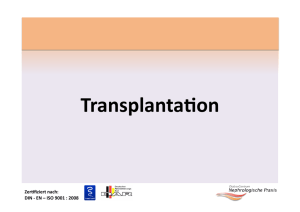 Patientenschulung zum Thema Transplantation Informationen über