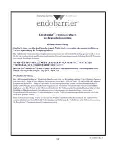 EndoBarrier -Duodenalschlauch mit Implantationssystem