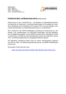 Preisblatt Mehr - Stadtwerke Quedlinburg