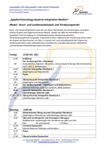 Veranstaltungsplan für das erste Fortbildungswochenende