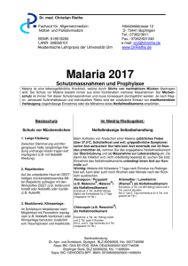Malariaprophylaxe Infos