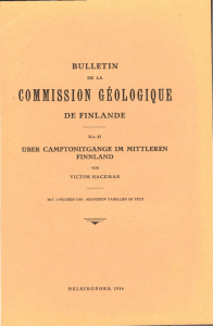 I COMMISSION GEOLOGIQUE