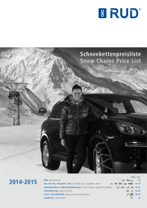 Schneekettenpreisliste Snow Chains Price List 2014