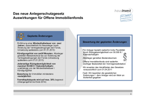 Das neue Anlegerschutzgesetz Auswirkungen für Offene