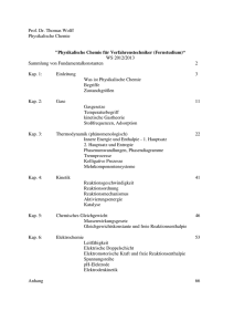 Prof. Dr. Thomas Wolff Physikalische Chemie "Physikalische