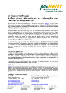 Im Norden viel Neues: McRent nimmt Mietstationen in Luckenwalde
