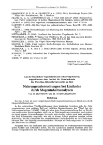 Nahrungsuntersudmngen bei Limikolen durd! Mageninhaltsanalysen