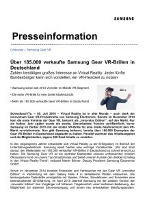 Über 185.000 verkaufte Samsung Gear VR