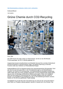 Grüne Chemie durch CO2-Recycling
