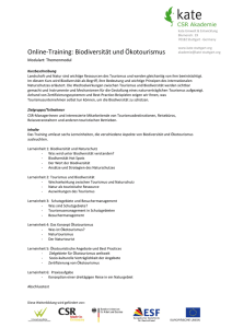 Online-Training: Biodiversität und Ökotourismus