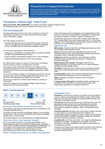 Wesentliche Anlegerinformationen Templeton Global High Yield Fund