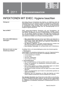 Bürgerinformation der BZgA zu Infektionen mit EHEC