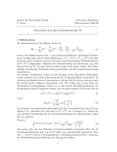 Übungsaufgaben - Institut für Theoretische Physik