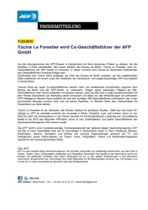 Yacine Le Forestier wird Co-Geschäftsführer der AFP GmbH
