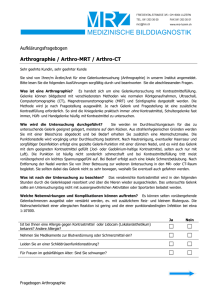 Aufklärungsfragebogen Arthrographie / Arthro-MRT
