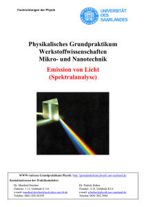 Emission von Licht (Spektralanalyse)