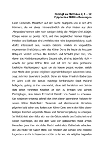 Predigt zu Matthäus 2, 1 – 12 Epiphanias 2010 in Benningen Liebe