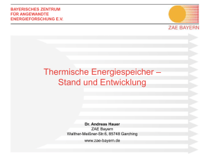 Thermische Energiespeicher - Land Sachsen