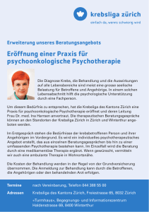 Eröffnung einer Praxis für psychoonkologische Psychotherapie