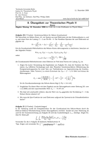 8. ¨Ubungsblatt zur Theoretischen Physik II