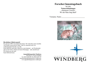 Forscher/innentagebuch - Jugendbildungsstätte Windberg