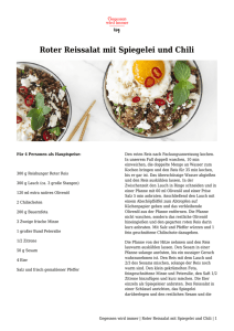 Roter Reissalat mit Spiegelei und Chili