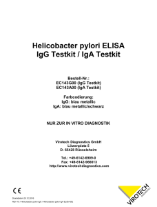 Helicobacter pylori ELISA IgG Testkit / IgA Testkit