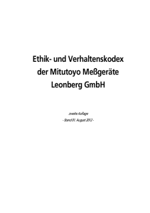 Ethik- und Verhaltenskodex der Mitutoyo Meßgeräte Leonberg GmbH