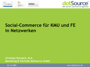 Social-Commerce für KMU und FE in Netzwerken