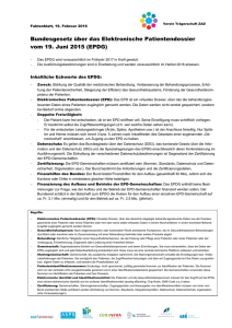 Bundesgesetz über das Elektronische Patientendossier vom 19