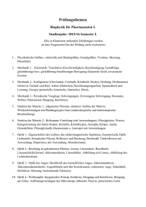 Prüfungsthemen für Pharmazeuten 2015/16 I.