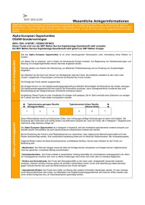 Wesentliche Anlegerinformationen