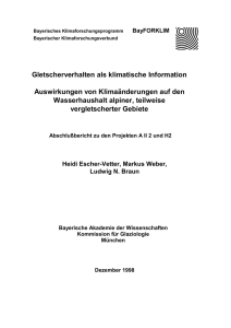 Gletscherverhalten als klimatische Information Auswirkungen von