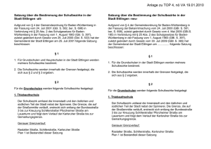 Satzung über die Bestimmung der Schulbezirke in der Stadt Ettlingen