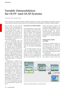 Variable Datenselektion für OLTP- und OLAP-Systeme