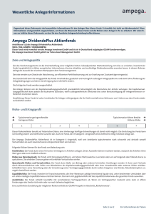 Wesentliche Anlegerinformationen Ampega DividendePlus