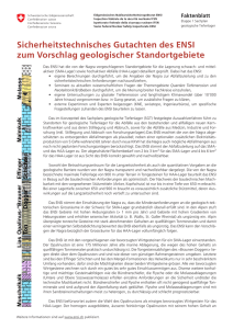 Sicherheitstechnisches Gutachten des ENSI zum