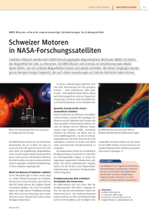 Schweizer Motoren in NASA-Forschungssatelliten
