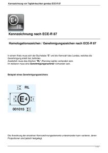 Kennzeichnung von Tagfahrleuchten gemäss ECE-R 87