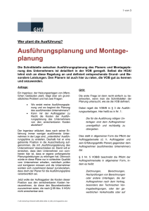 Ausführungsplanung und Montage- planung - GHV