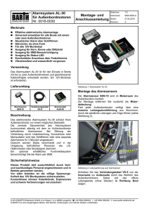 und Anschlussanleitung - BARTH Elektronik GmbH