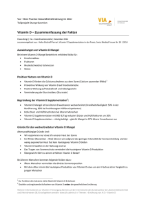 Vitamin D – Zusammenfassung der Fakten